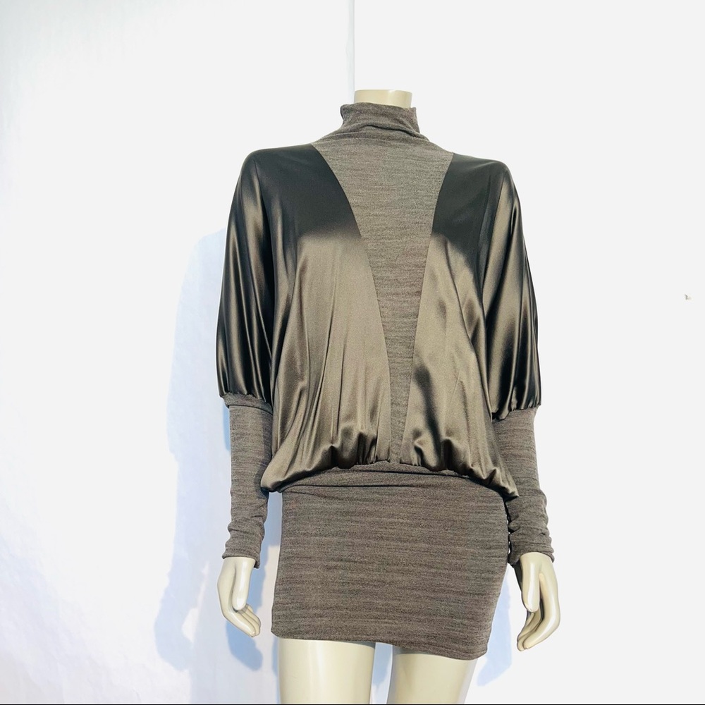 Vintage ROMAN KEFLAY stretch Silk Satin And Wool Mini dress